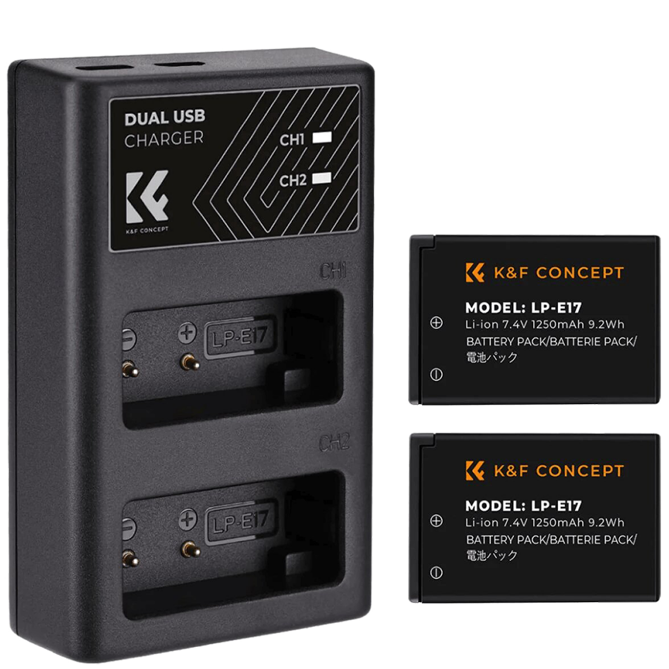 2 аккумулятора LP-E17 + зарядное устройство K&amp;F Concept KF28.0014 preOrder=07.09.2026