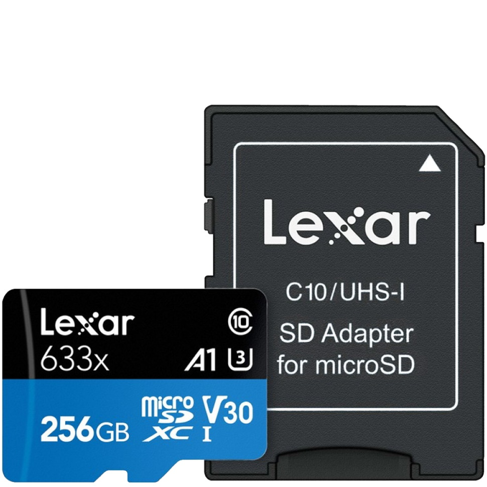 Карта памяти Lexar  microSDXC 256Gb A1 V30 UHS-I U3 + SD Adapter 