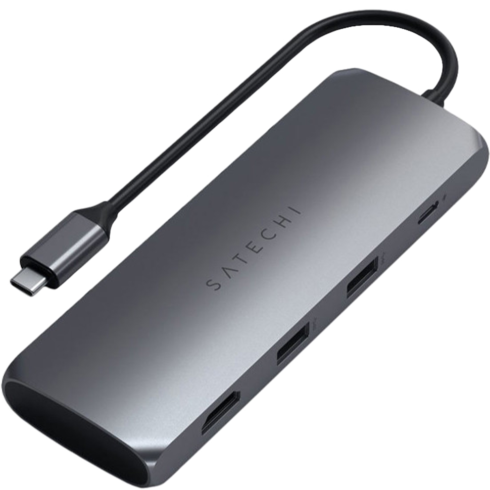 Хаб Satechi USB-C Hybrid Multiport Adapter Серый 