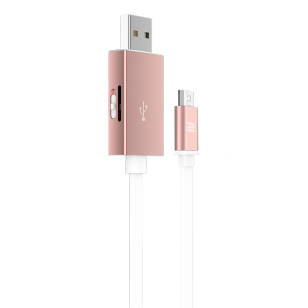 Кабель с карт-ридером Rock Space Micro USB OTG Розовое золото 