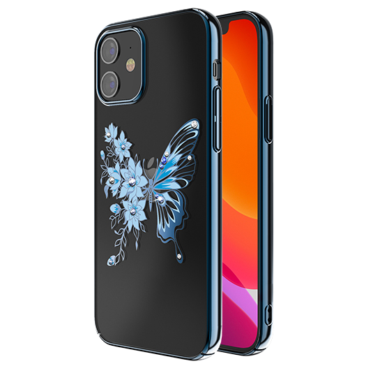 Чехол PQY Butterfly для iPhone 12 mini Синий 
