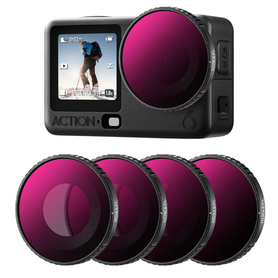 Комплект светофильтров K&F Concept Screw-in ND/PL для DJI Osmo Action 6 (4шт)