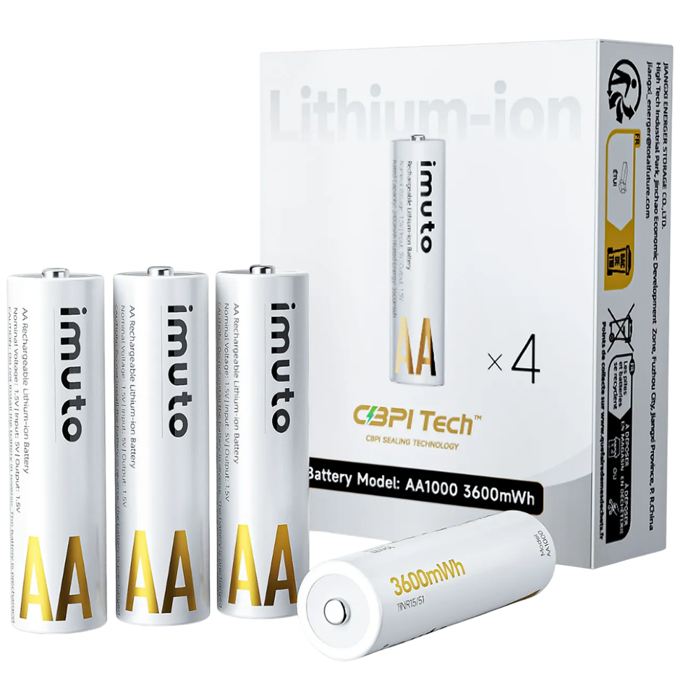 Аккумуляторные батарейки Imuto AA 3600 mWh (4шт) 