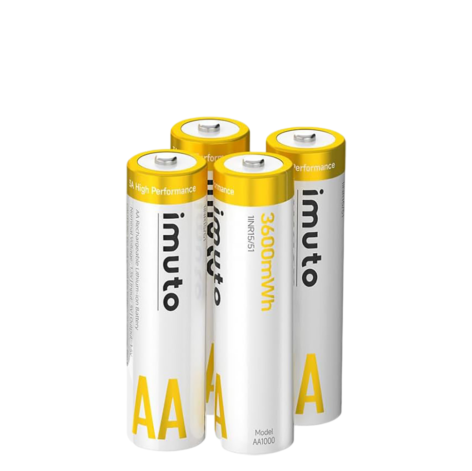 Аккумуляторные батарейки Imuto AA 3600mWh 3А High Performance (4шт) 