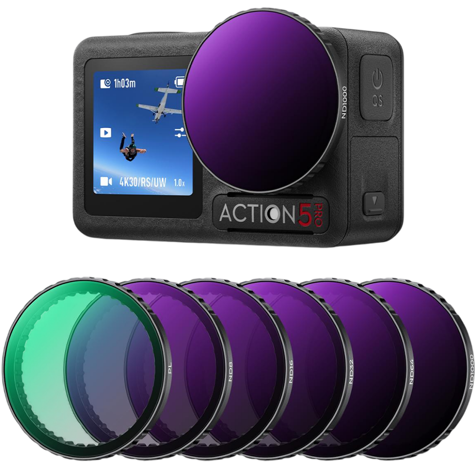 Комплект светофильтров K&amp;F Concept Push-in PL + ND для DJI Osmo Action 3/4/5 Pro (6шт) 